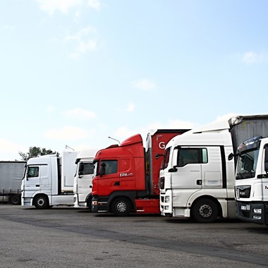 Multiple lorries parked up next to each other